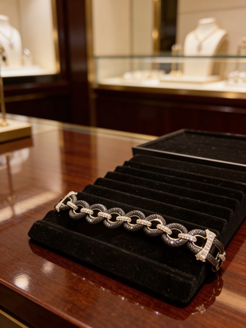 Pavé Link Bracelet in Silver-Tone